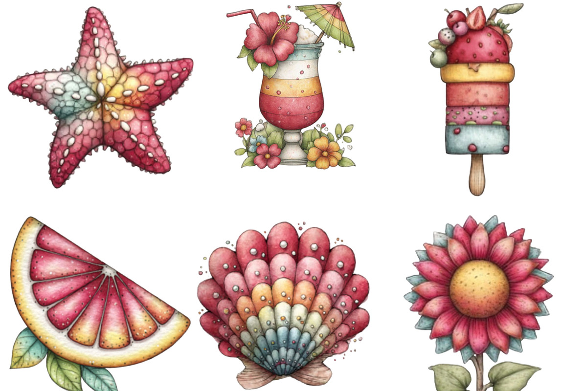 Whimsical Summer Clipart, an Illustration by Designking (Photo 2 of 6)