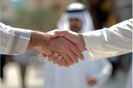 Closeup of handshake between, a Business Photo by Ylivdesign