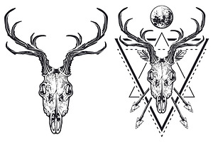 Vector Deer Skull Art And Design