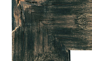 Empty square frame made of old darkened wood with pronounced tex, a Background Photo by ndanko