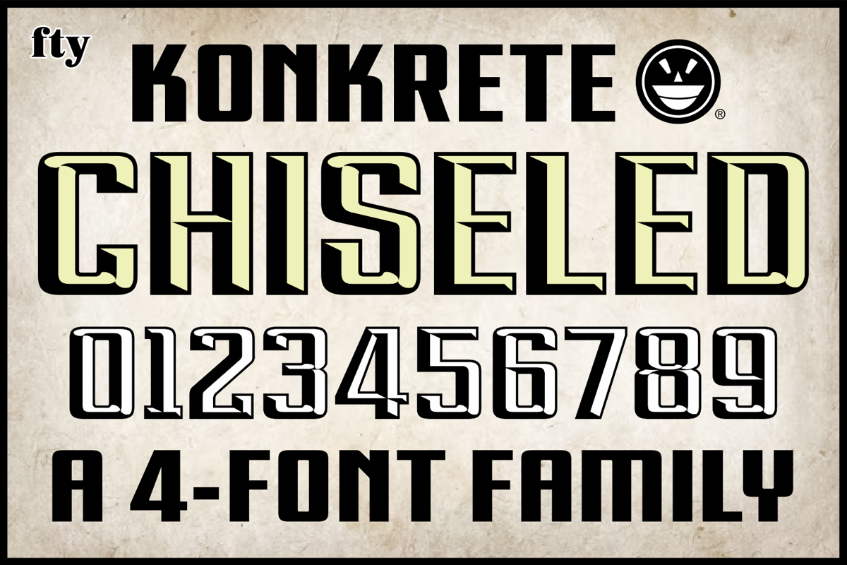 RACE1 KONKRETE CHISELED, a Sans Serif Font by The Fontry (Photo 5 of 5)