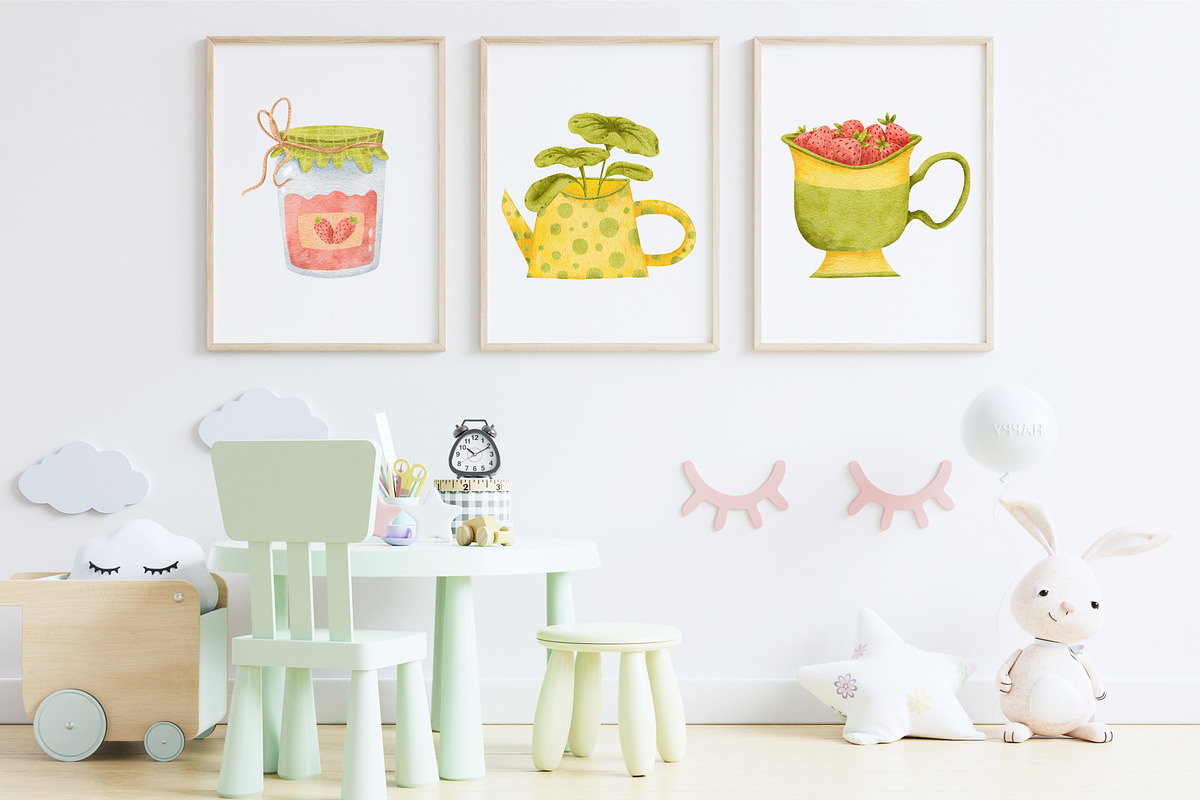 Strawberry Frogs Tea Jam Party PNG, an Animal Illustration by Rabbit Heart (Photo 4 of 7)
