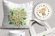 Daisies Bouquet Clipart Watercolor, a Decorative Illustration by Download Graphic Art (Thumbnail 7 of 8)