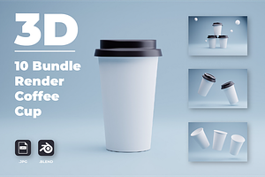 10 Bundle 3D Render Coffee Cup