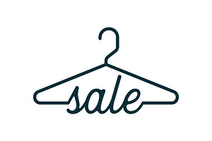 Sale Sign with Clothes Hanger