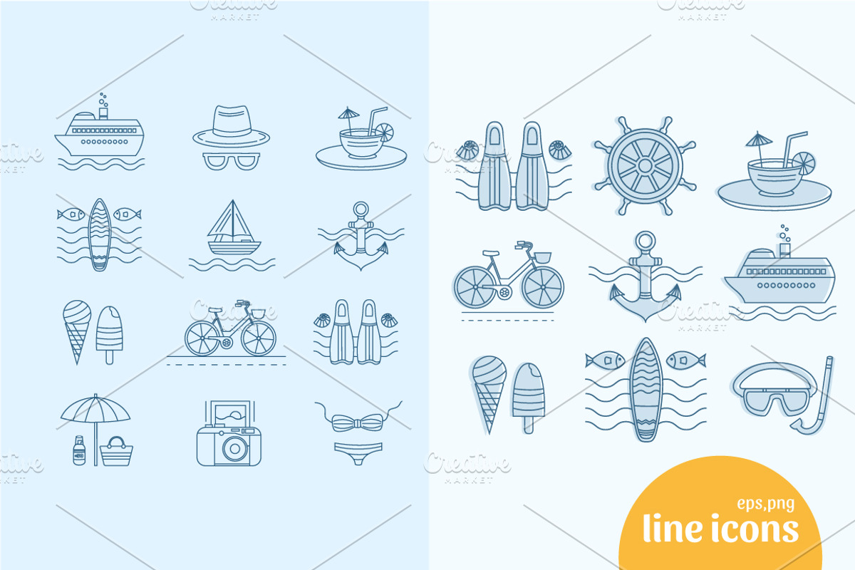 Summer collection-elements, icons, a Food Illustration by Dasha Efremova (Photo 5 of 8)