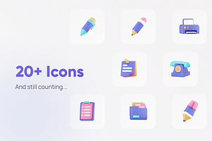 Officely - 3D Office Icon Set