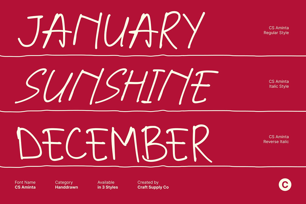 CS Aminta – Handwriting Font, a Handwritten Font by Craft Supply Co. (Photo 3 of 8)
