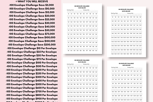 100 Envelope Challenge Templates