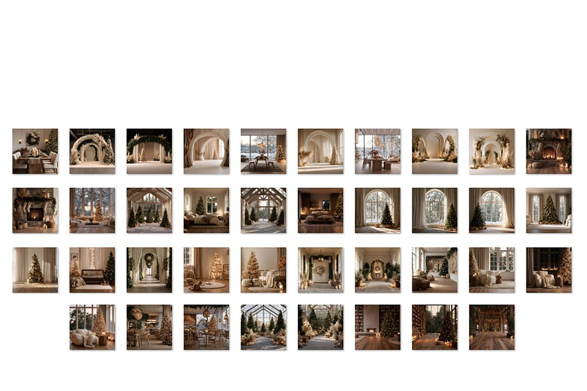 35 Neutral Beige Christmas Backdrops, a Background Graphic by Walllow Creatives (Photo 6 of 6)