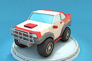 Cartoon Racing Jeep Low Poly, a Cars & Vehicle 3D Model by Low Poly Lab (Thumbnail 1 of 7)