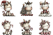 Christmas Unicorn Clipart, an Illustration by CraftArtStudio (Thumbnail 4 of 6)