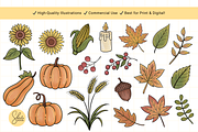 Thanksgiving Clipart Set - Colored, a Seasonal Illustration by shielscreations (Thumbnail 4 of 4)