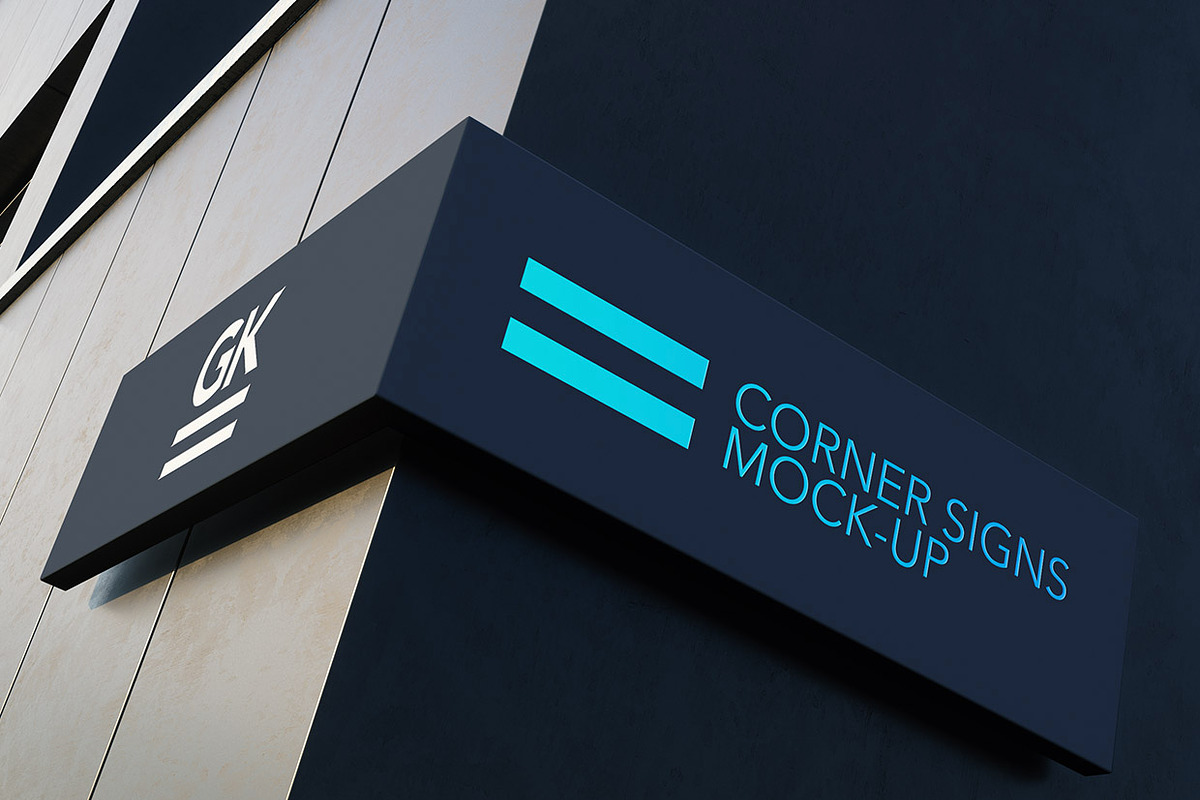 Corner Sign Mock-up, a Product Mockup by GK Creative (Photo 1 of 6)