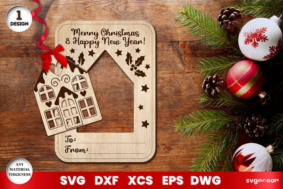Christmas Greeting Cards Ornament, an Illustration by svgocean (Photo 7 of 7)