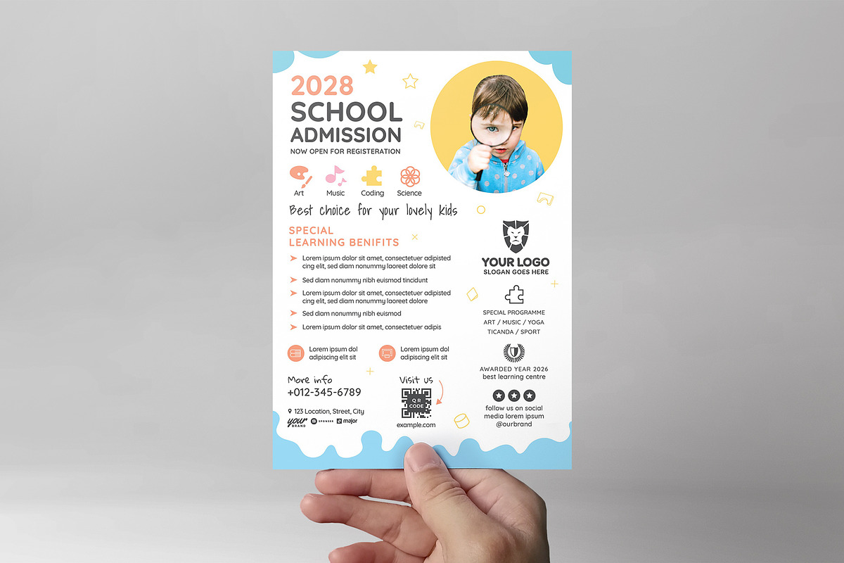 Kids School Education Flyer Template, a Flyer Template by BrandPacks (Photo 3 of 5)