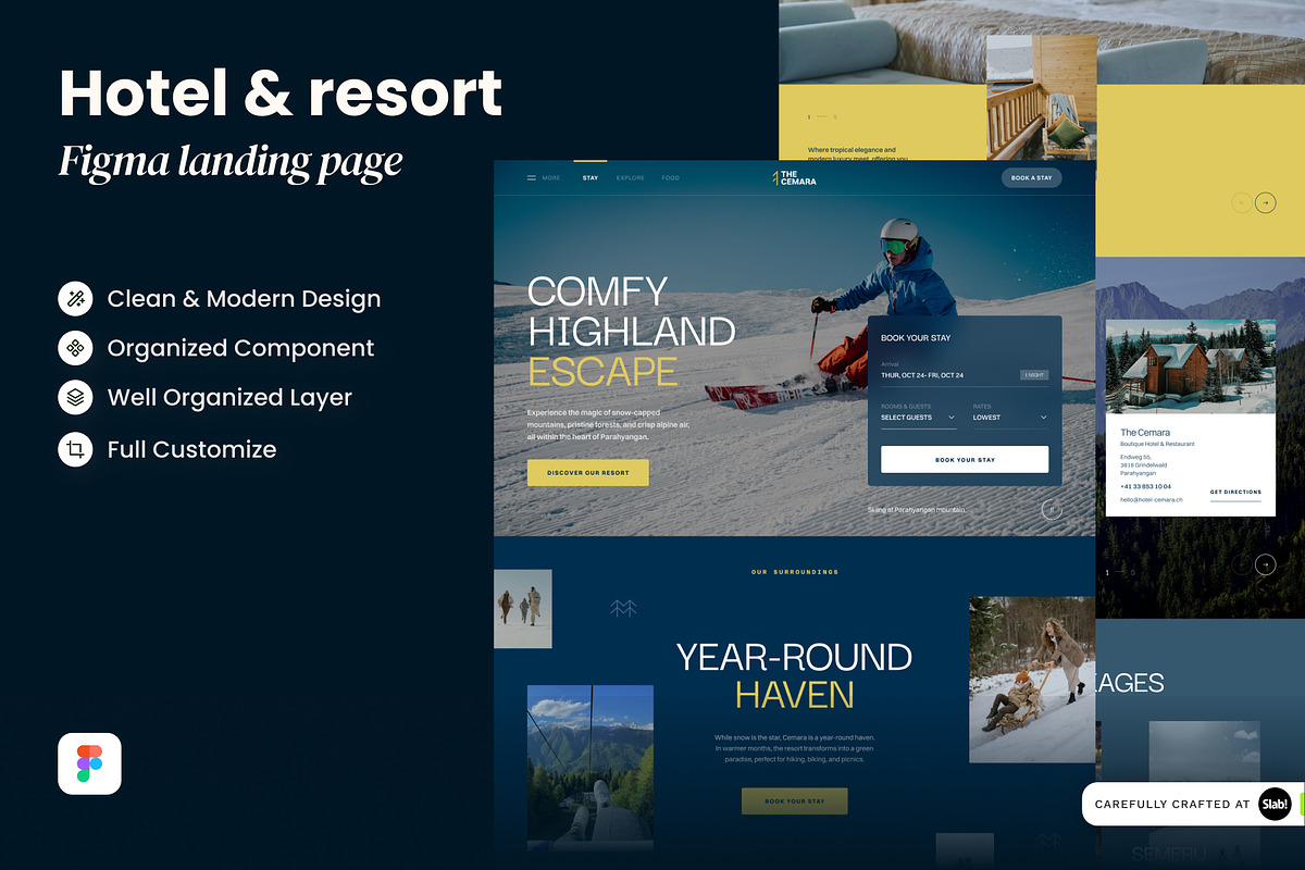 Hotel & Resort Figma Landing Page, a Landing Page Template by SLAB! Design (Photo 1 of 3)