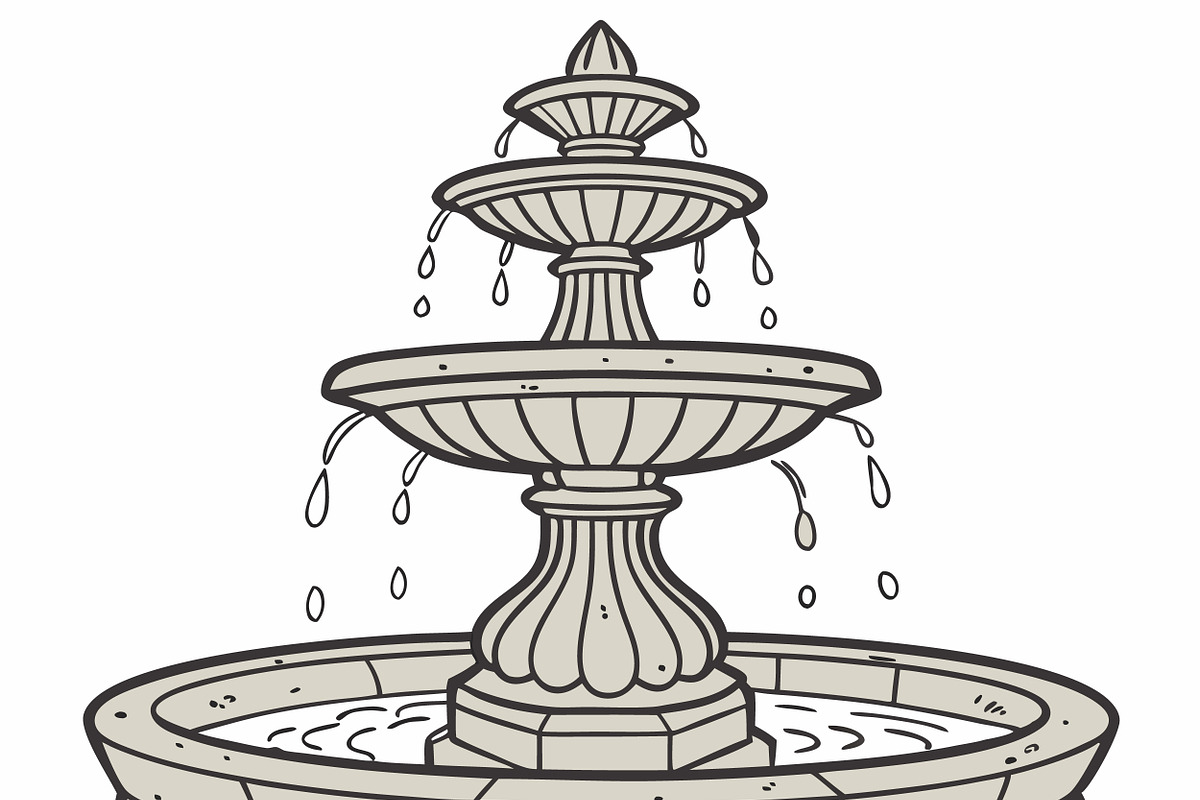 Elegant tiered stone fountain, an Object Illustration by SouravDesign (Photo 1 of 3)