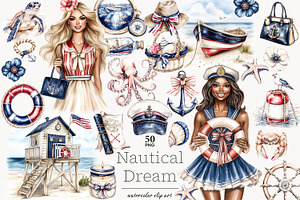 Nautical Clipart PNG, a Person Illustration by GlamArtZhanna