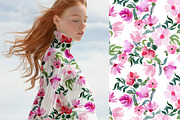 Magenta Bloom Watercolor Patterns, a Pattern Graphic by Webvilla Studio (Thumbnail 5 of 7)