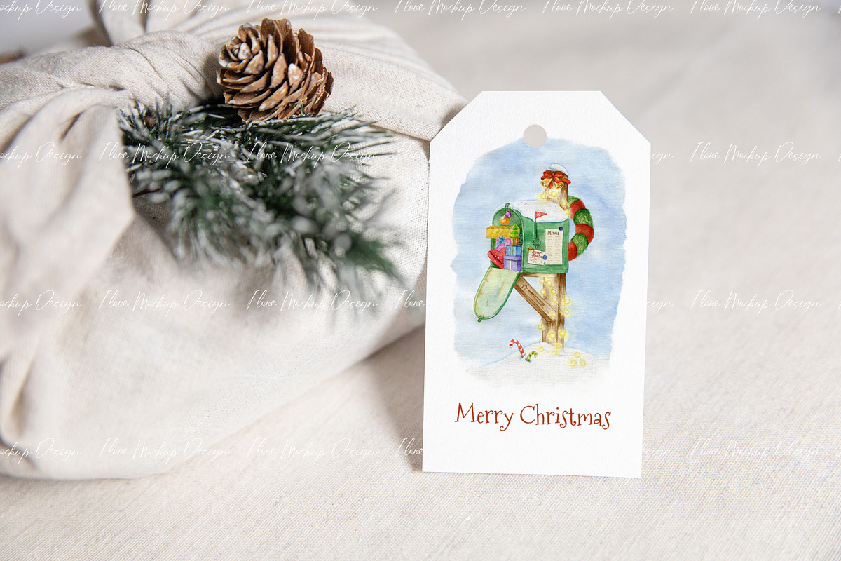 Christmas Gift Tag Mockup, a Product Mockup by ILoveMockupDesign (Photo 5 of 10)