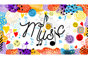Horizontal cheerful decorative, an Illustration by Nenahliadava Design
