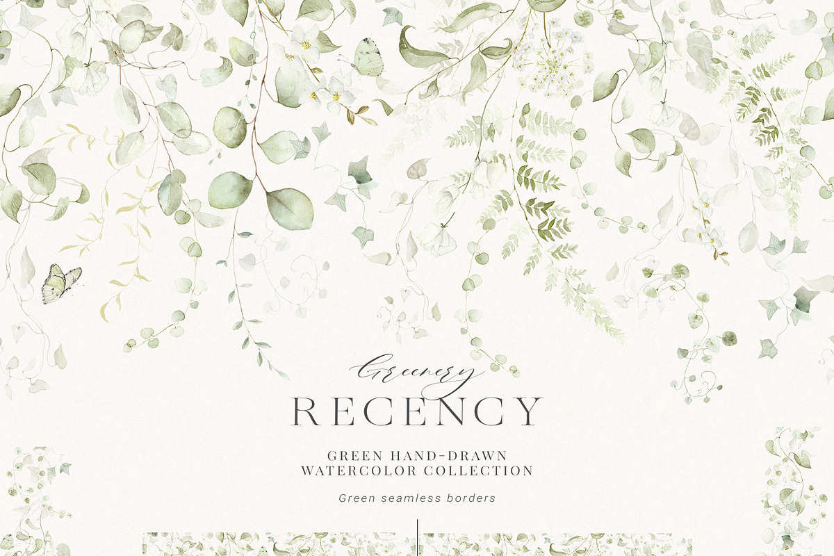 Watercolor Floral Green Ivy Leaf Set, a Decorative Illustration by Veris Studio (Photo 10 of 15)