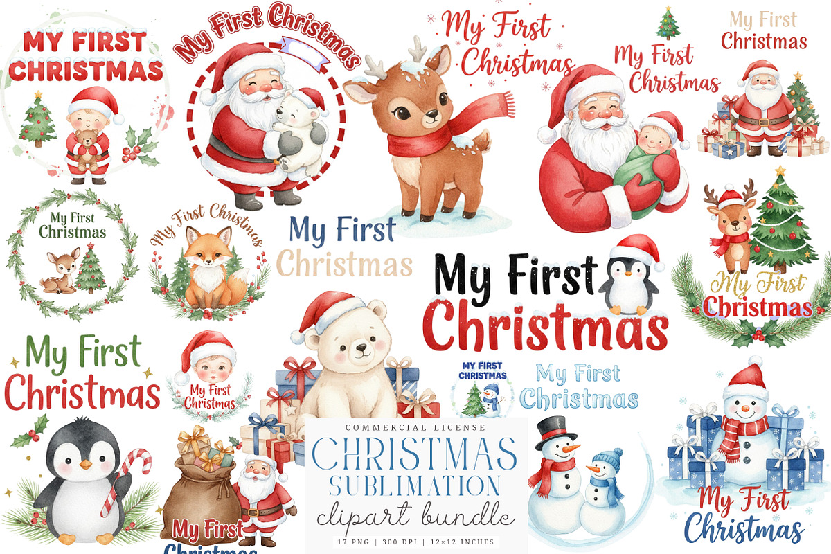 My First Christmas Sublimation PNG, an Illustration by SinaCreation (Photo 1 of 7)