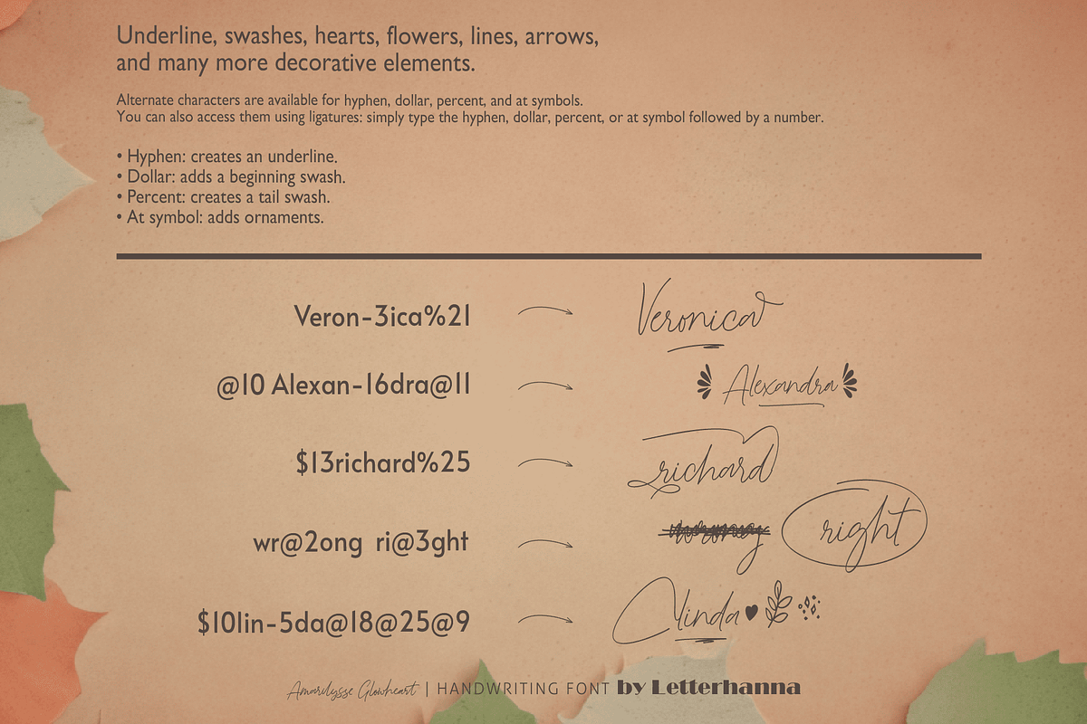 Amarilysse Glowheart Font, a Handwritten Font by Letterhanna Studio (Photo 11 of 13)