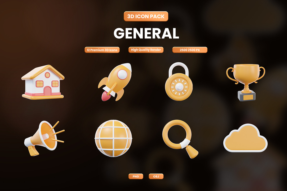 General 3D Icon Pack, an Object Graphic by Artnivora.Std (Photo 1 of 4)