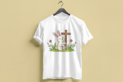 Easter Bunny with Cross Clipart Set, a Graphic by T-shirt Pond (Thumbnail 6 of 10)