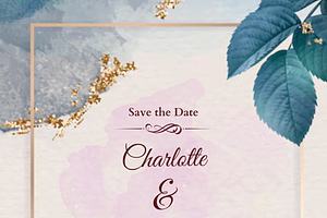 Elegant Floral Save the date card, an Invitation Template by Zoha Graphics