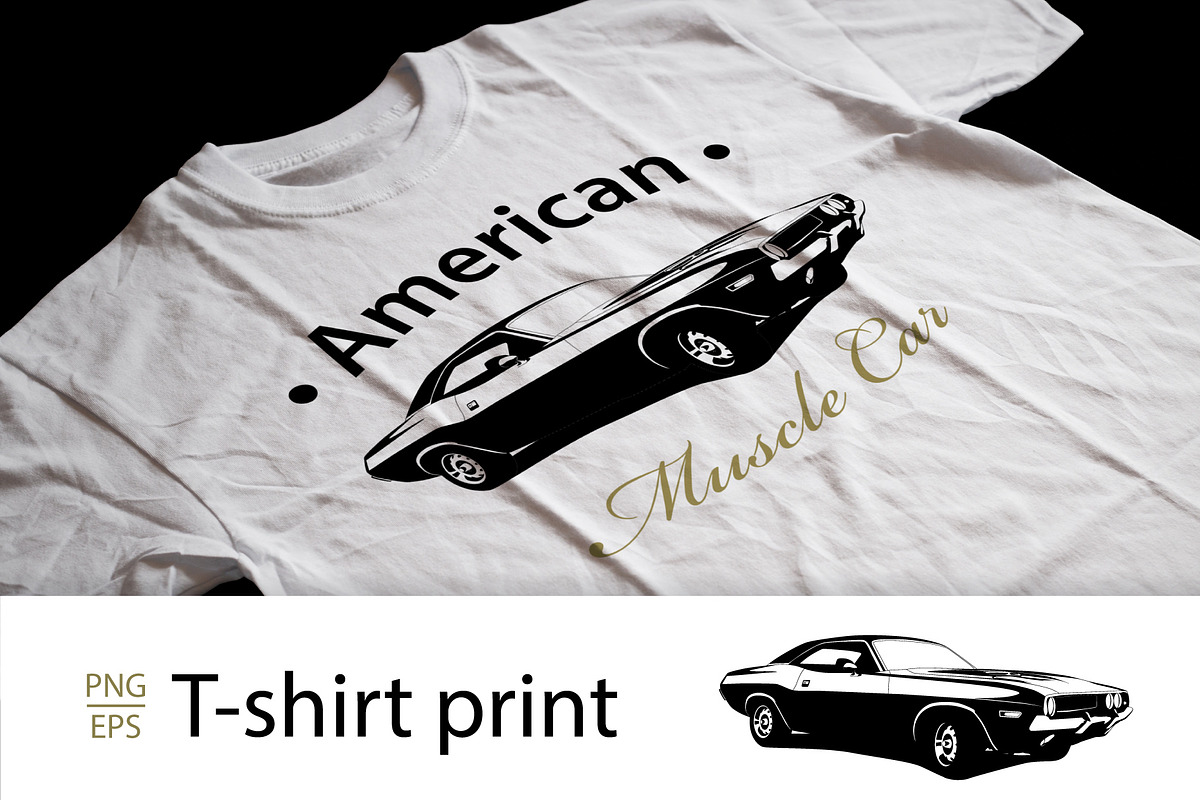 T-Shirt Print Muscle Car Vector, a Sport Illustration by Plaid4You (Photo 1 of 8)