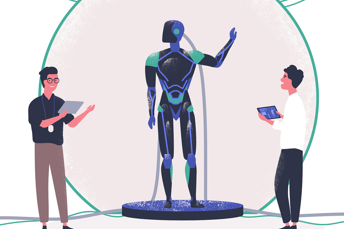 Presentation of robot scene, a Technology Illustration by Good Studio (Photo 2 of 3)