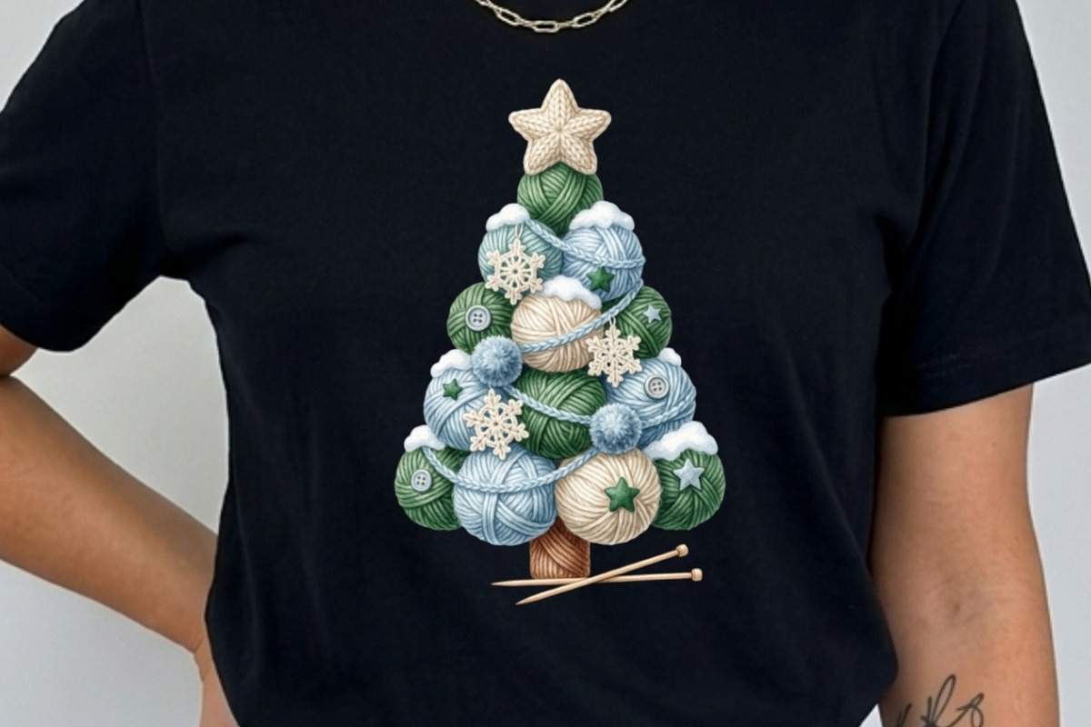 Handmade Yarn Christmas Tree Clipart, a Seasonal Illustration by Tanya Kart (Photo 3 of 10)