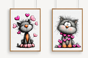 Sweet Valentine Cats & Hearts Clipar, an Illustration by Libby Wishes (Thumbnail 3 of 7)