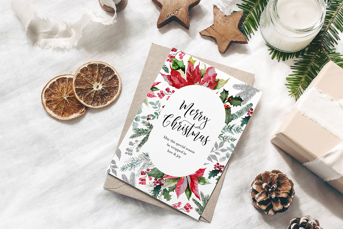 Merry & Bright Watercolor Botanicals, an Illustration by studioequinox (Photo 3 of 10)