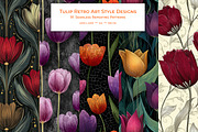 Tulip Retro Art Style Patterns, a Pattern Graphic by karenfoleyphoto (Thumbnail 1 of 17)