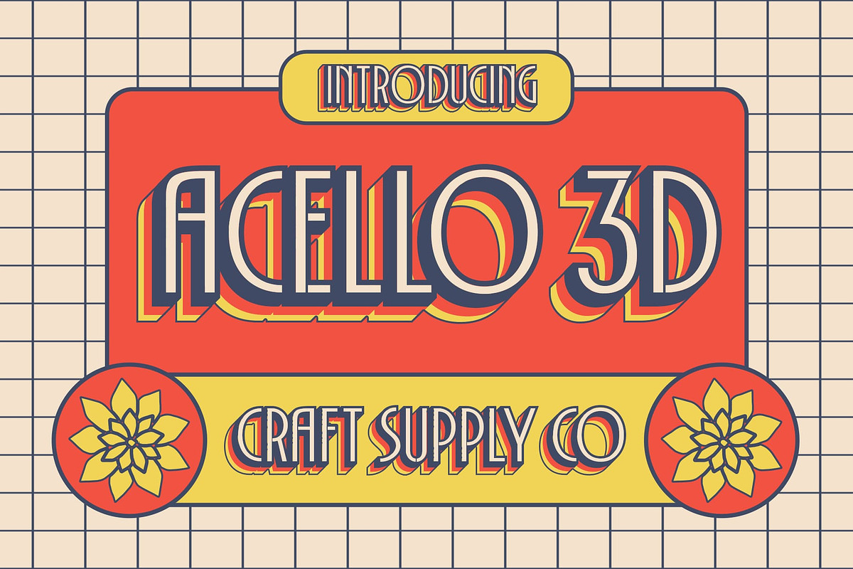 Acello 3D, a Sans Serif Font by Craft Supply Co. (Photo 1 of 8)