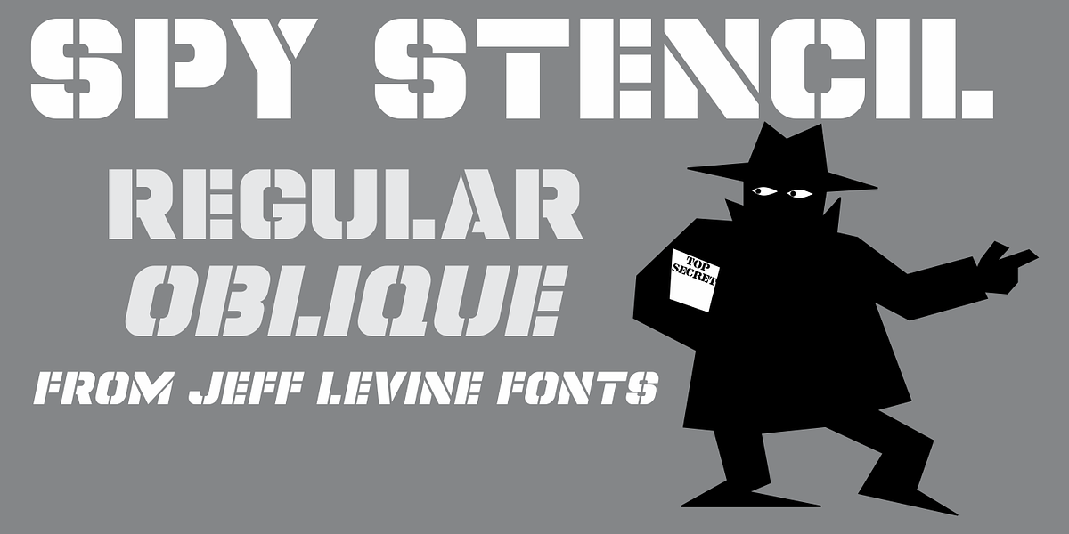 Spy Stencil JNL, a Sans Serif Font by Jeff Levine Fonts (Photo 1 of 5)