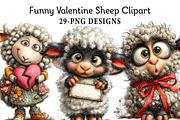 Funny Valentine Sheep Clipart, an Illustration by Daily.Designs (Thumbnail 1 of 7)
