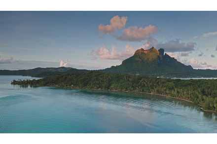 Bora Bora mount Otemanu reflecting