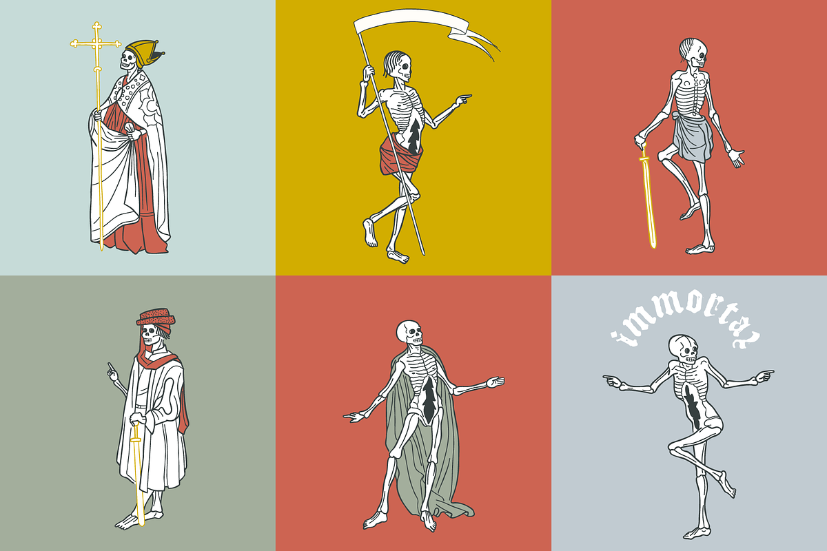 Dance of Death Skeletons set, a Decorative Illustration by kaer_shop (Photo 3 of 6)
