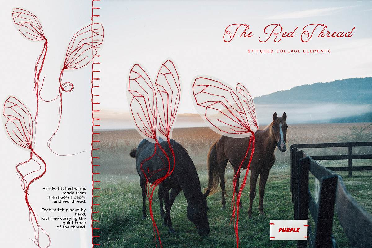 The Red Thread: Stitched Collage, an Object Graphic by Purple (Photo 4 of 14)