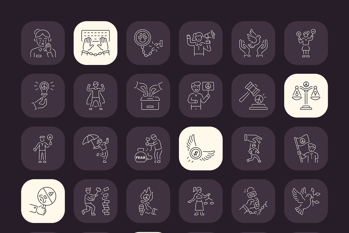 Freedom Icon Art Set, an Outline Icon by Prosymbols (Photo 7 of 7)