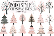 Boho Style Christmas Tree Clipart, an Illustration by Daily.Designs (Thumbnail 1 of 5)