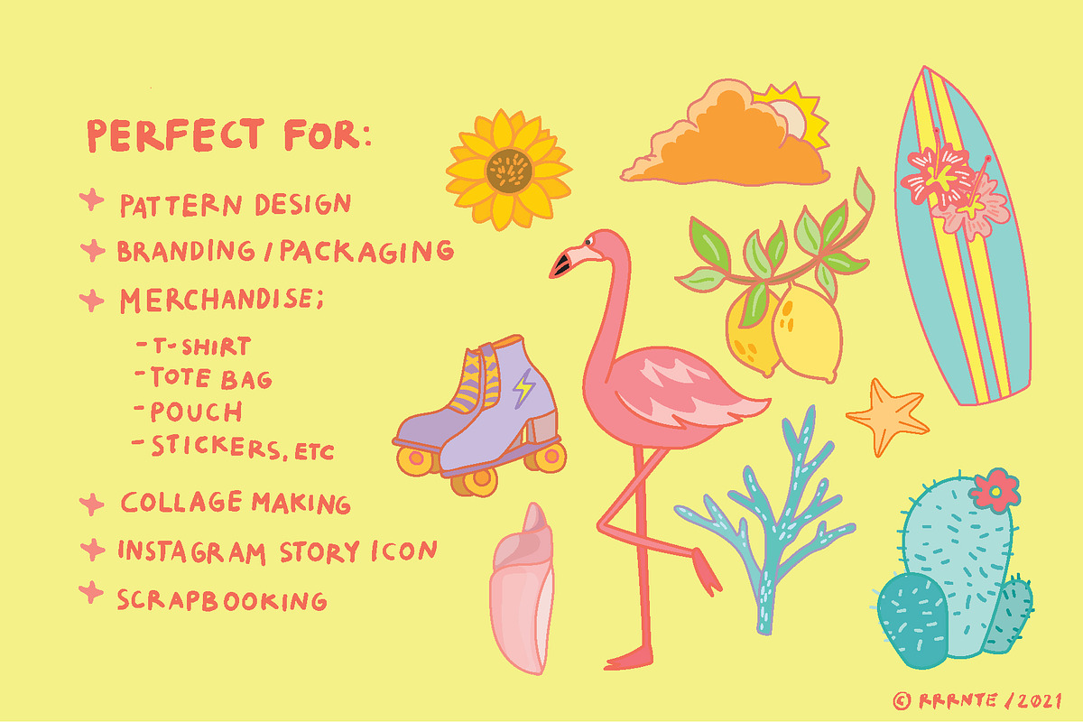 60+ Summer Element Clip Art Bundle, an Illustration by rrrnte (Photo 2 of 6)