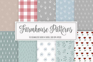 10 Seamless Farmhouse Patterns