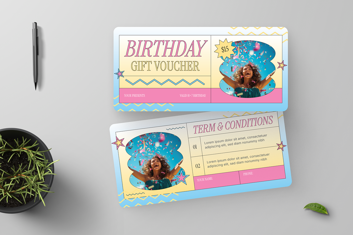 Birthday Gift Voucher, a Print Template by Annora Studio (Photo 2 of 6)