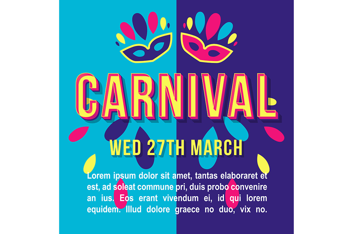 Carnival vintage 3d vector lettering, a Templates & Theme by IMG Visuals